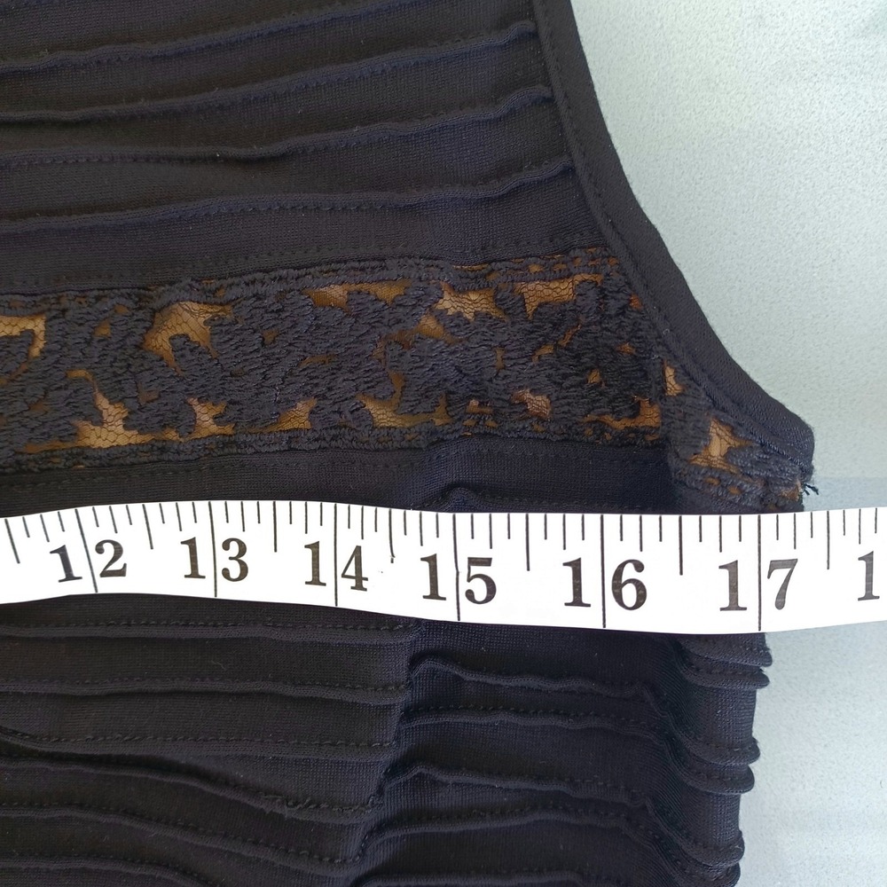 Tadashi Shoji‎ Black Lace Pintuck Fit and Flare Midi Dress Womens XL - Picture 6 of 14